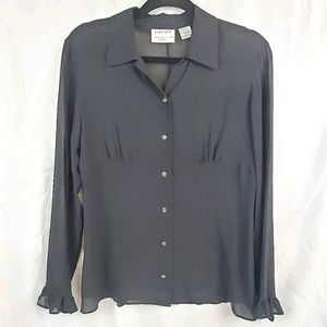 Preview Collection Petites Silk Sheer Blouse || 6